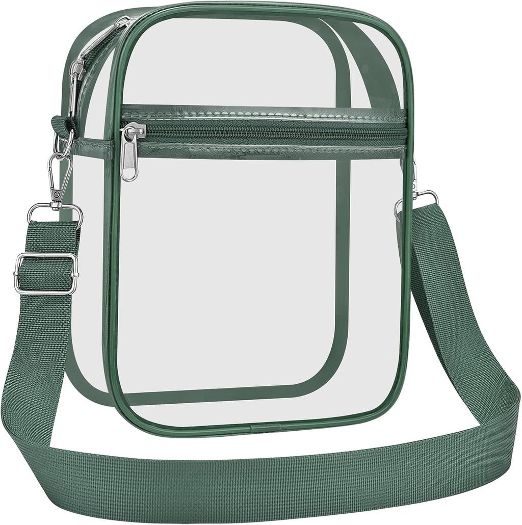 Clear Purse for Stadium Events Transparent Messenger Bag | Stadium Approved Clear Crossbody Bag with Adjustable Straps for Men and Women for Concerts, Game Days, Outdoor Events