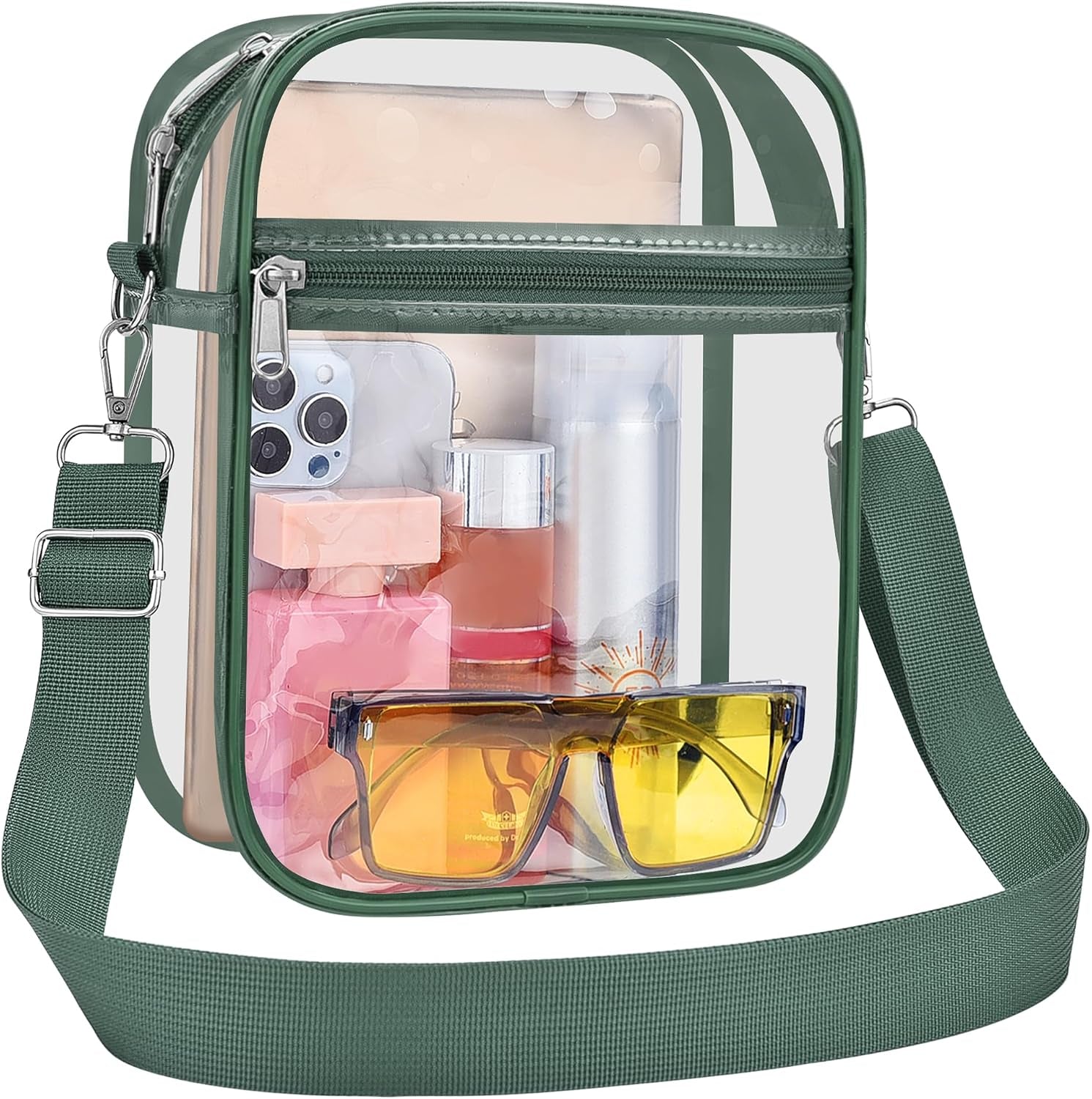 Clear Purse for Stadium Events Transparent Messenger Bag | Stadium Approved Clear Crossbody Bag with Adjustable Straps for Men and Women for Concerts, Game Days, Outdoor Events