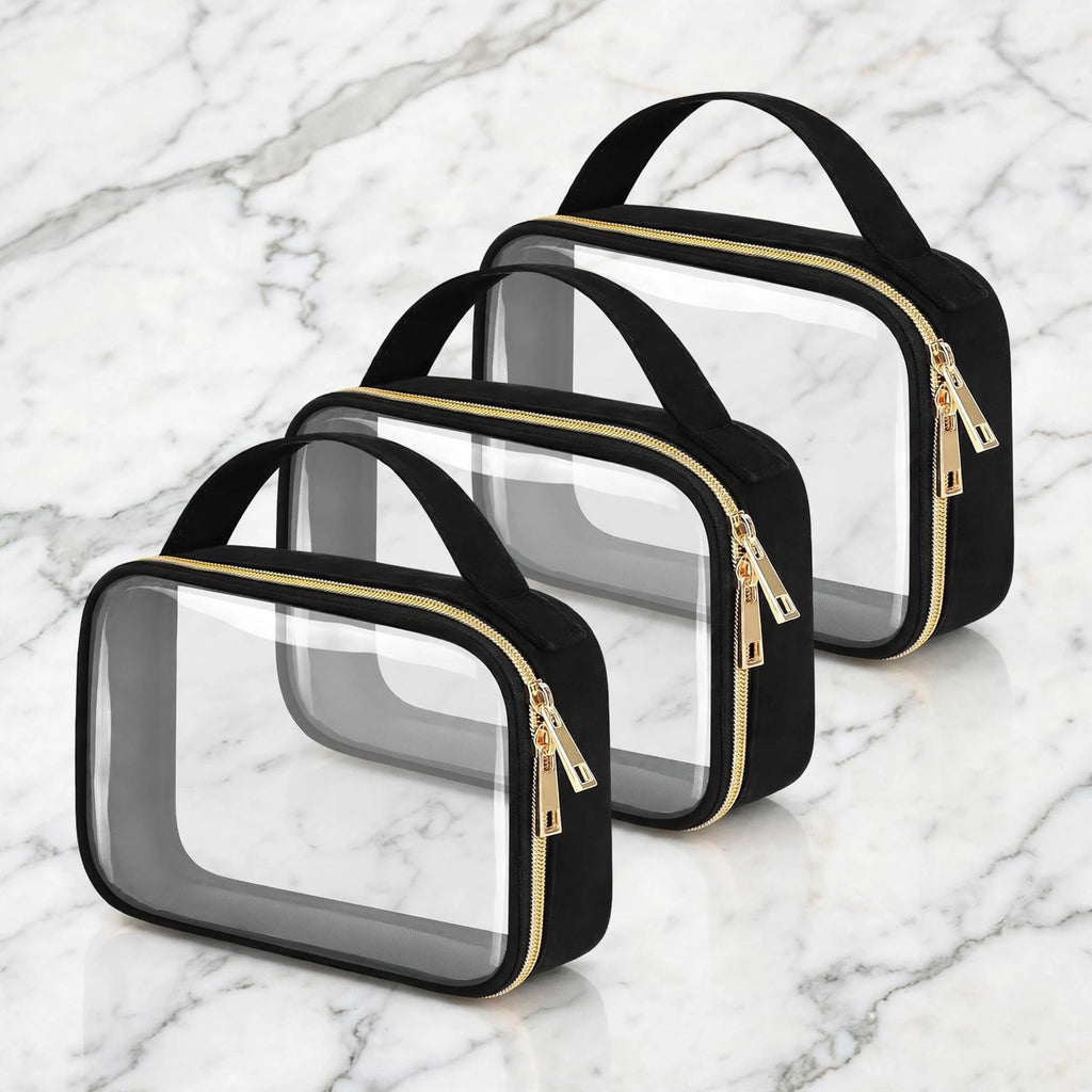 Clear Travel Set - 3pcs Black