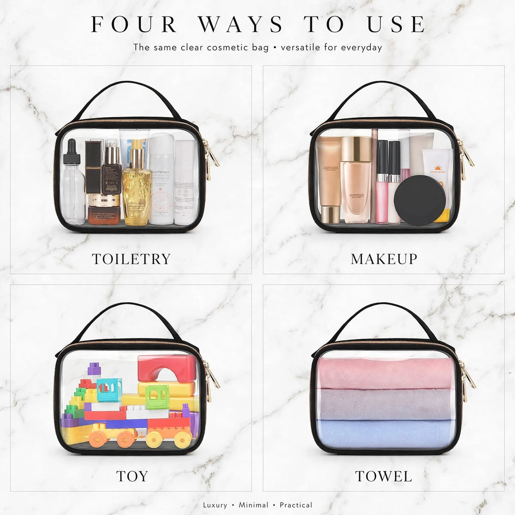 Clear Travel Set - 3pcs Black