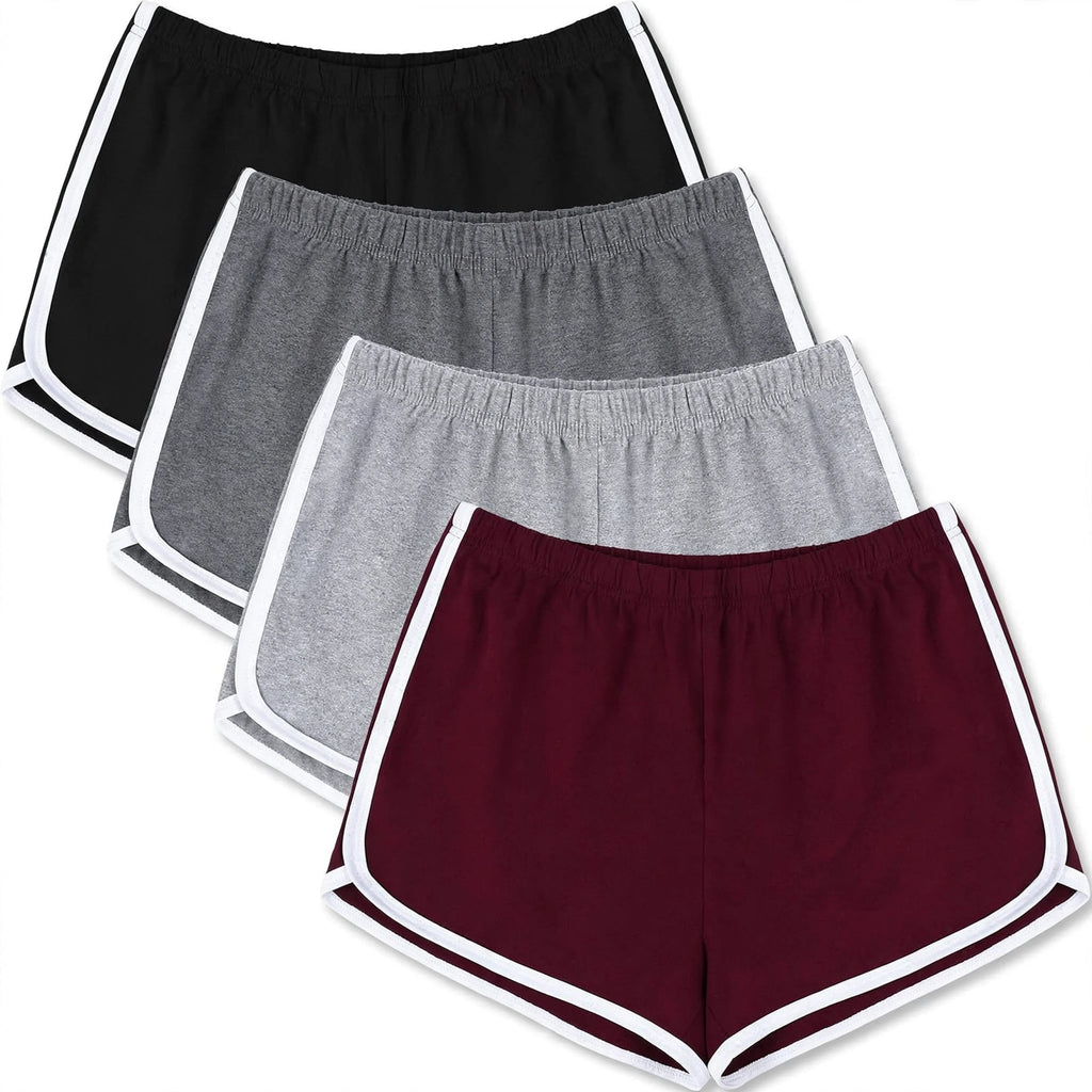 Y2K 4-in-1 Dolphin Shorts Bundle - Cotton Gym Pack