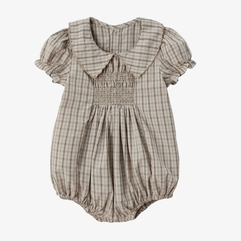 AS  SS26 Heritage collection brown Checked smocking  girls dress knitting boys sister brother family match clothes