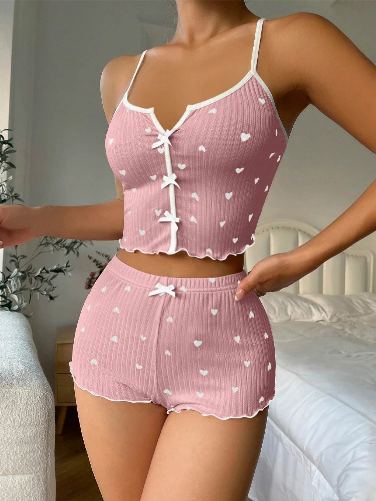 Cozy Heart Pajama Set - Women