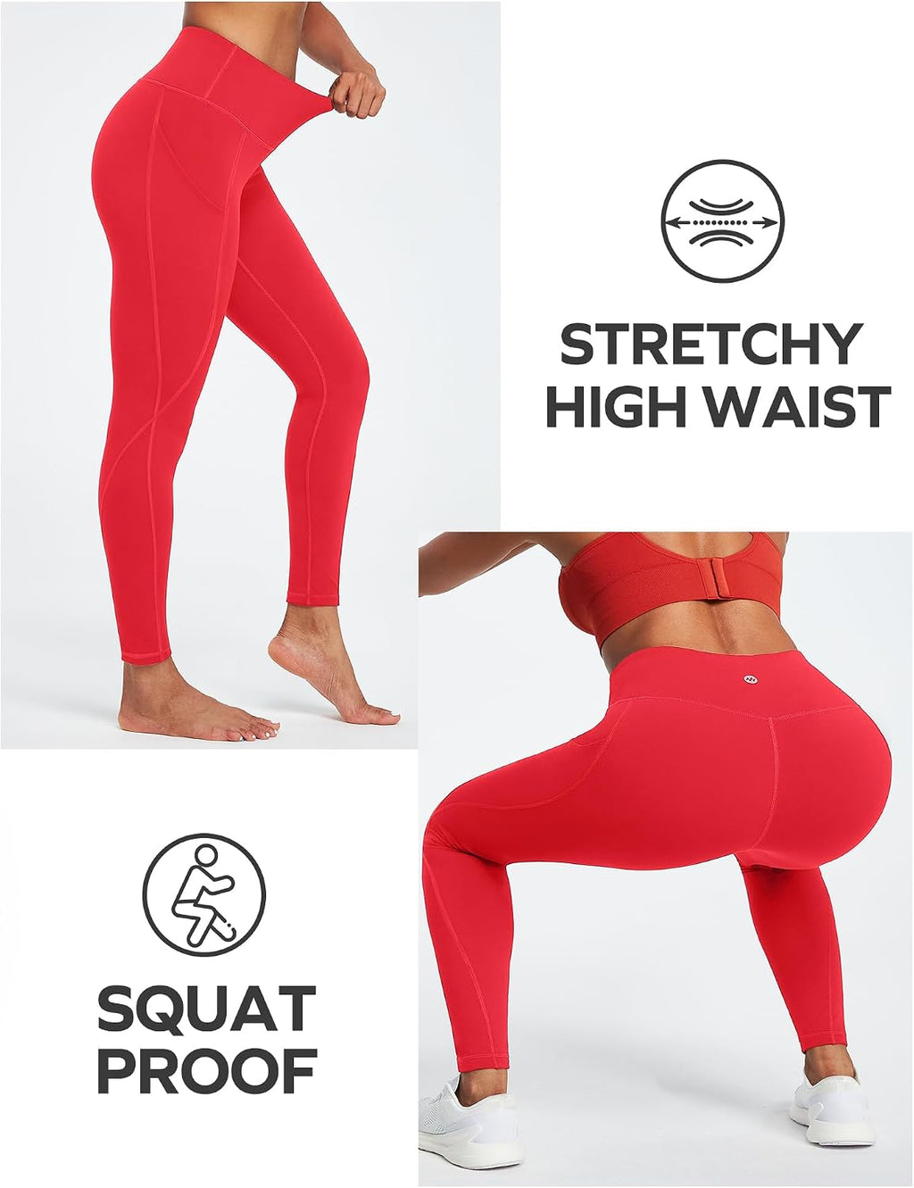Leggings with Pockets for Women High Waisted Athletic Workout Compression Leggings Tummy Control Yoga Pants Women